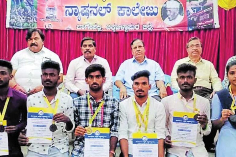 National College Students Win Medals at Bengaluru North University Athletics Championship
