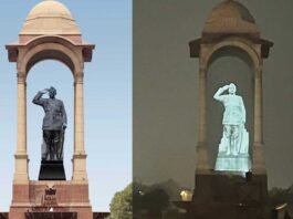 India Gate Netaji Subhas Chandra Bose Hologram Statue Prime Minister Narendra Modi