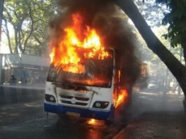 Bangalore Chamrajpet BMTC Bus Fire Accident