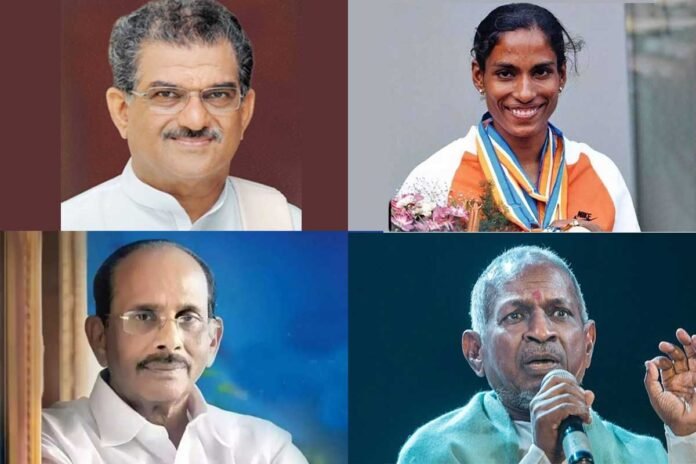 Rajyasabha nomination Veerendra Heggade PT Usha V. Vijayendra Prasad Ilaiyaraaja