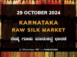 Karnataka Raw Silk Yarn Exchange Market Filature Price Rate ಕರ್ನಾಟಕ ರೇಷ್ಮೆ ನೂಲು ಮಾರುಕಟ್ಟೆ ಧಾರಣೆ