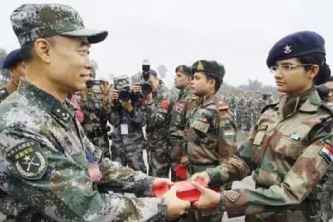 India china soldiers exchange Sweets across LAC