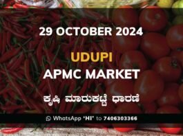 Udupi APMC Agriculture Market Daily Price Report ಉಡುಪಿ ಕೃಷಿ ಮಾರುಕಟ್ಟೆ ಧಾರಣೆ