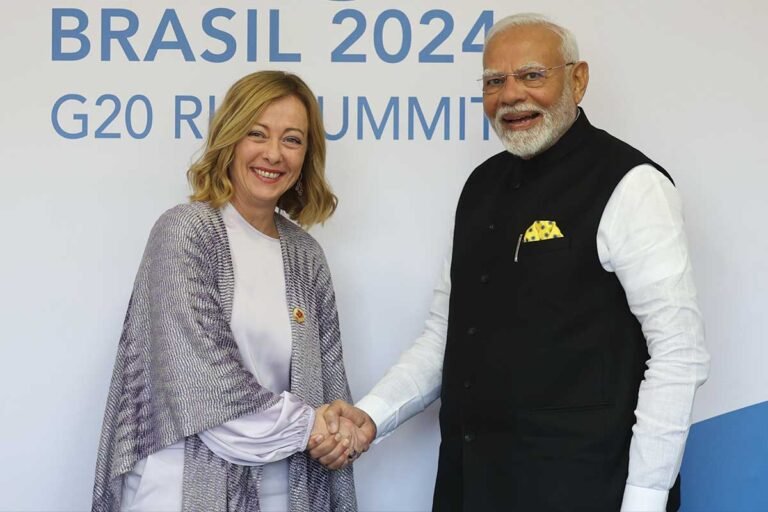 Narendra Modi Giorgia Meloni G20 Rio de Janeiro Brazil