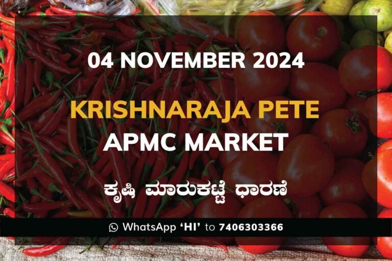 Krishnaraja Pete (KR Pete) APMC Agriculture Market Daily Price Report ಕೃಷ್ಣರಾಜಪೇಟೆ (ಕೆ ಆರ್ ಪೇಟೆ) ಕೃಷಿ ಮಾರುಕಟ್ಟೆ ಧಾರಣೆ