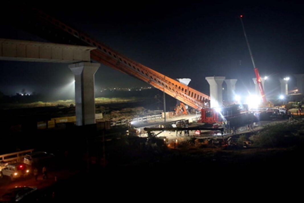 An accident occurred at the Bullet Train Project Site