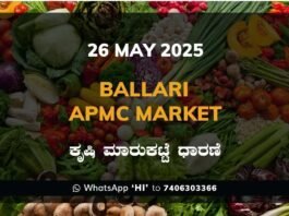 Ballari APMC Agriculture Market Daily Price Report ಬಳ್ಳಾರಿ ಕೃಷಿ ಮಾರುಕಟ್ಟೆ ಧಾರಣೆ