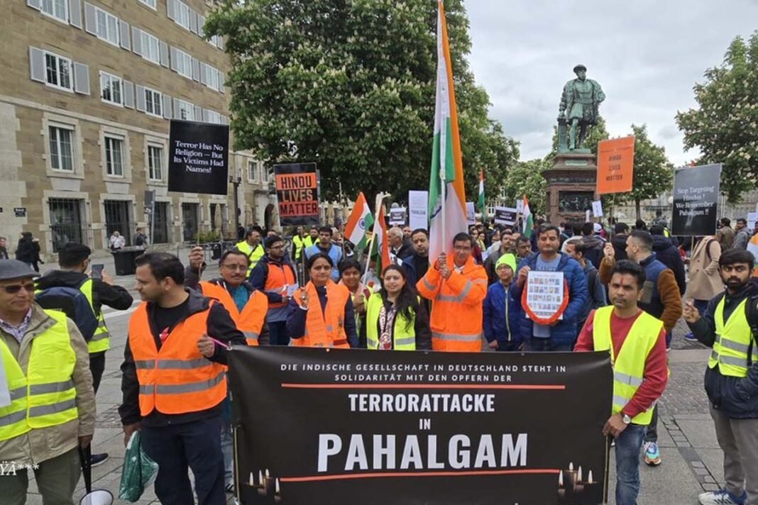 Response to Pahalgam attack: Indians hold peaceful march in Stuttgart