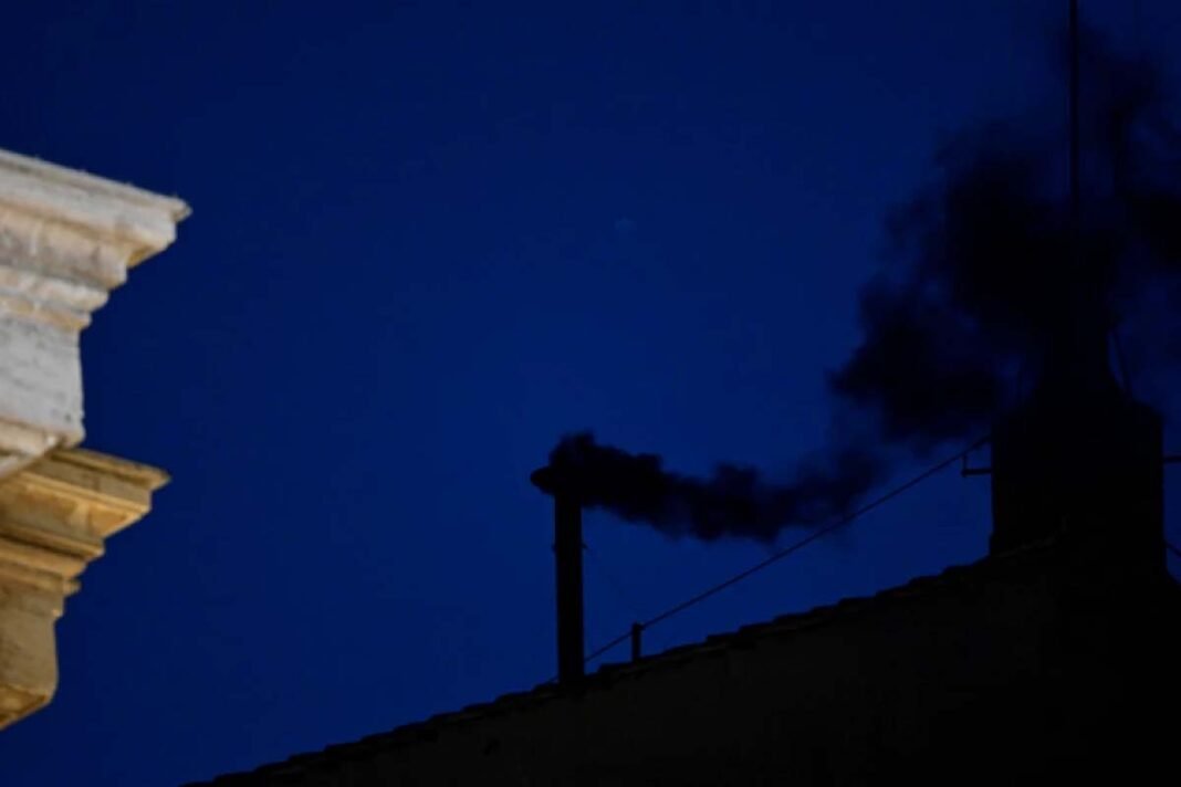 Black smoke from Sistine Chapel chimney