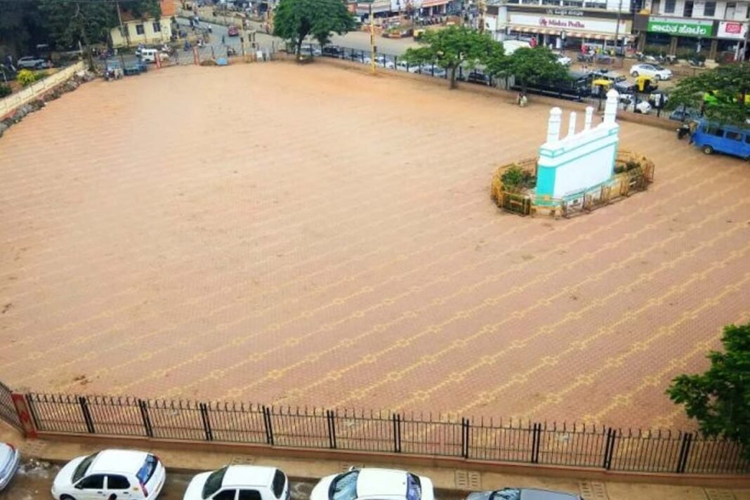 Land cleared for flyover work at Hubballi's disputed Eidgah ground