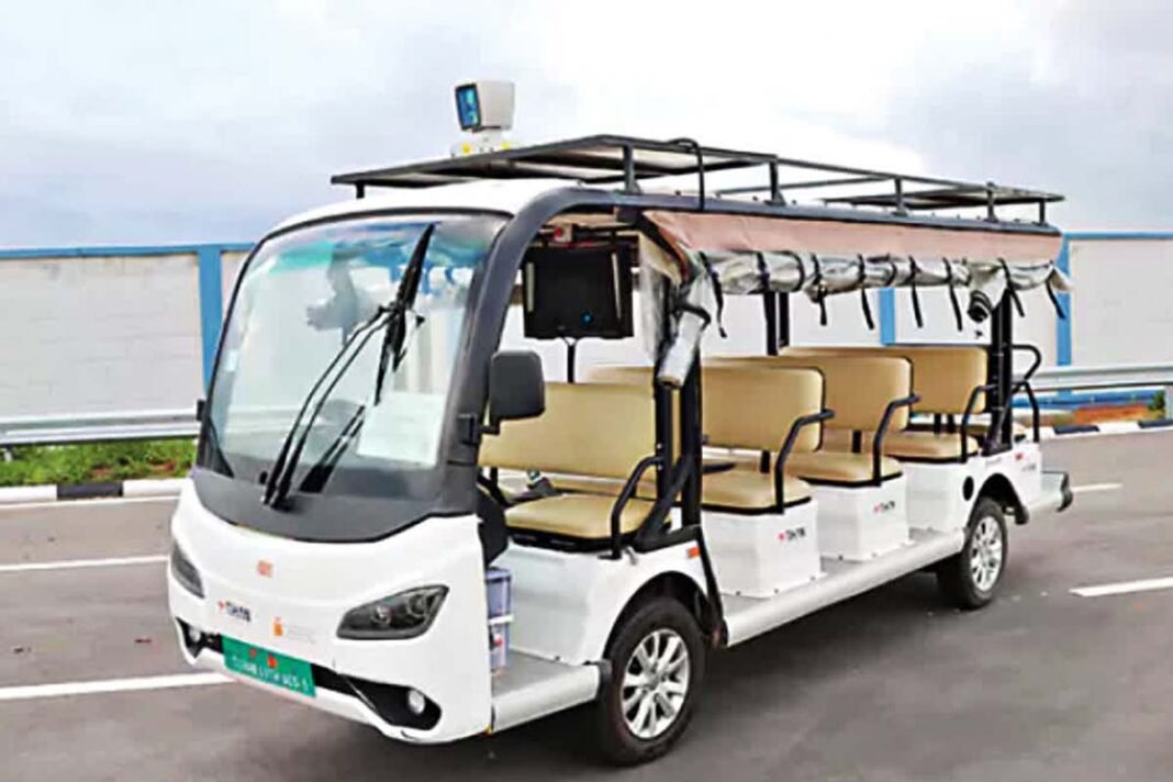 The country's first driverless bus