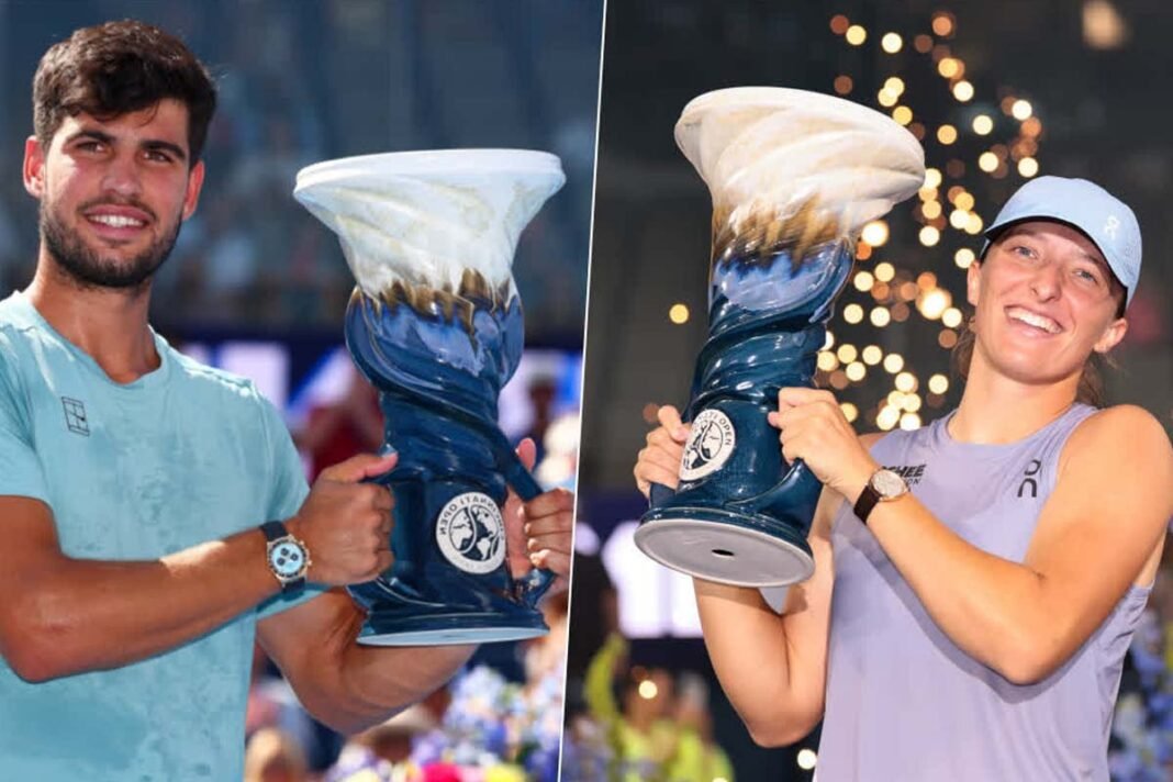 Cincinnati Open Tennis: Alcaraz and Swiatek Championಅಮೆರಿಕದಲ್ಲಿ ನಡೆದ Cincinnati ಓಪನ್ ಪುರುಷರ ಸಿಂಗಲ್ಸ್ ಫೈನಲ್ನಲ್ಲಿ ಸ್ಪೇನ್ನ ಕಾರ್ಲೋಸ್ ಅಲ್ಕರಾಜ್, ಇಟಲಿಯ ಜಾನಿಕ್ ಸಿನ್ನರ್ ವಿರುದ್ಧ ಆಡಿದರು. ಪಂದ್ಯದ ವೇಳೆ ಸಿನ್ನರ್ ಅಸ್ವಸ್ಥರಾದ್ದರಿಂದ ಪಂದ್ಯವನ್ನು ಬಿಟ್ಟರು. ಹೀಗಾಗಿ ಅಲ್ಕರಾಜ್ ಚಾಂಪಿಯನ್ ಆಗಿ ಘೋಷಿಸಲ್ಪಟ್ಟರು. ಇದು ಅಲ್ಕರಾಜ್ ಅವರಿಗೆ ಸಿನ್ಸಿನ್ನಾಟಿ ಓಪನ್ನ ಮೊದಲ ಪ್ರಶಸ್ತಿ. ಅವರು 22 ವರ್ಷ ವಯಸ್ಸಿನಲ್ಲಿ ಅಮೆರಿಕಾದ ಪ್ರಮುಖ ನಾಲ್ಕು ಟೂರ್ನಿಗಳನ್ನು ಗೆದ್ದ ಅತ್ಯಂತ ಕಿರಿಯ ಆಟಗಾರರಾಗಿದ್ದಾರೆ. ಈ ಹಿಂದೆ ಈ ದಾಖಲೆ 1994ರಲ್ಲಿ ಪೀಟ್ ಸಾಂಪ್ರಾಸ್ ಅವರದ್ದಾಗಿತ್ತು. ಅಲ್ಕರಾಜ್ ಹೇಳಿದರು: “ನಾನು ಈ ರೀತಿಯಲ್ಲಿ ಗೆಲ್ಲಲು ಬಯಸಿರಲಿಲ್ಲ. ನಿಜವಾದ ಚಾಂಪಿಯನ್ ಸಿನ್ನರ್. ಅವರು ಶೀಘ್ರವೇ ಗುಣಮುಖರಾಗಿ ಮತ್ತೆ ಬಲವಾಗಿ ಕಮ್ಬ್ಯಾಕ್ ಮಾಡುತ್ತಾರೆ.” ಮಹಿಳಾ ಸಿಂಗಲ್ಸ್ ಫೈನಲ್ನಲ್ಲಿ ಪೋಲ್ಯಾಂಡ್ನ ಇಗಾ ಸ್ವಿಯಾಟೆಕ್, ಇಟಲಿಯ ಜಾಸ್ಮಿನ್ ಪಿಯೋಲಿನಿ ವಿರುದ್ಧ ಆಡಿದರು. ಸ್ವಿಯಾಟೆಕ್ ಮೊದಲ ಸೆಟ್ 7-5 ಹಾಗೂ ಎರಡನೇ ಸೆಟ್ 6-4 ಅಂತರದಲ್ಲಿ ಗೆದ್ದು ಚಾಂಪಿಯನ್ ಆಗಿ ಹೊರಹೊಮ್ಮಿದರು. ಇದು ಸ್ವಿಯಾಟೆಕ್ ಅವರಿಗೂ ಸಿನ್ಸಿನ್ನಾಟಿ ಓಪನ್ನ ಮೊದಲ ಪ್ರಶಸ್ತಿ.