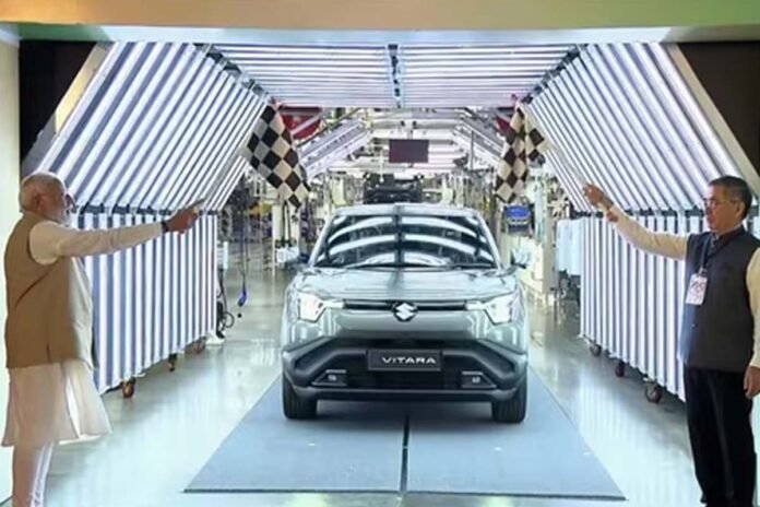 Prime Minister Narendra Modi launched the Maruti e-Vitara electric car Prime Minister Narendra Modi launched the Maruti e-Vitara electric car