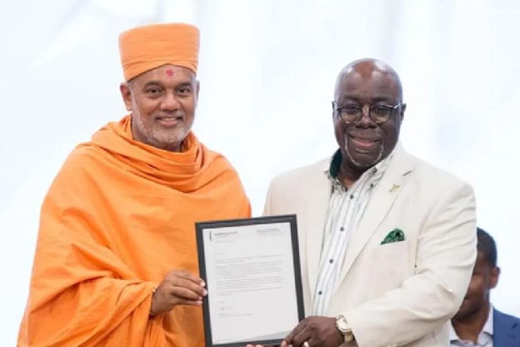 BAPS saint Dr. Gyanvatsal Das honoured by US