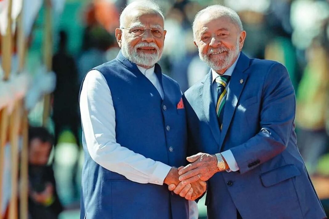 Prime Minister Narendra Modi and Brazilian President Luiz Inacio Lula da Silva