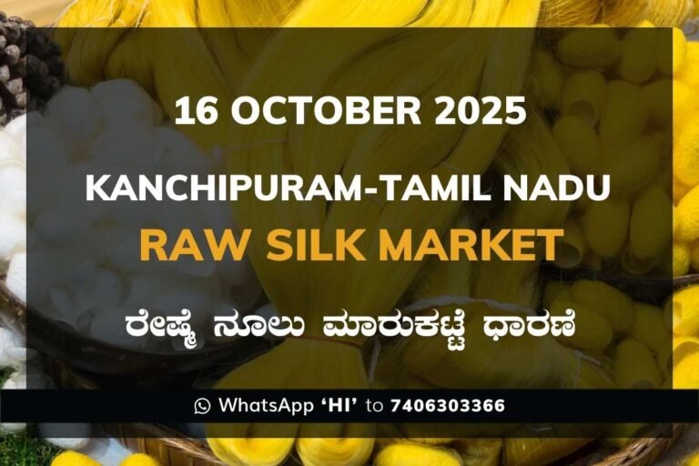 Kanchipuram - Tamil Nadu Raw Silk Yarn Exchange Market Price ಕಾಂಚಿಪುರಂ - ತಮಿಳುನಾಡು ರೇಷ್ಮೆ ನೂಲು ಮಾರುಕಟ್ಟೆ ಧಾರಣೆ