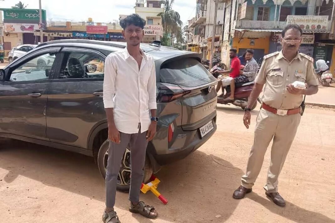 27octk6 Devanahalli Vijayapura Vehicles parking Police Fine