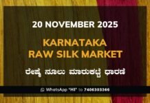 Karnataka Raw Silk Exchange Price: 20 November 2025 Karnataka Raw Silk Exchange Price