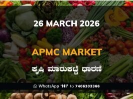 Honnali APMC Agriculture Market: 26 March 2026 Honnali APMC Market Rates – 26 March 2026