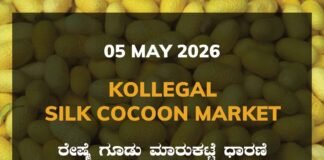 Kollegal Silk Cocoon Market – 05 May 2026 Kollegal Silk Cocoon Market – 05 May 2026