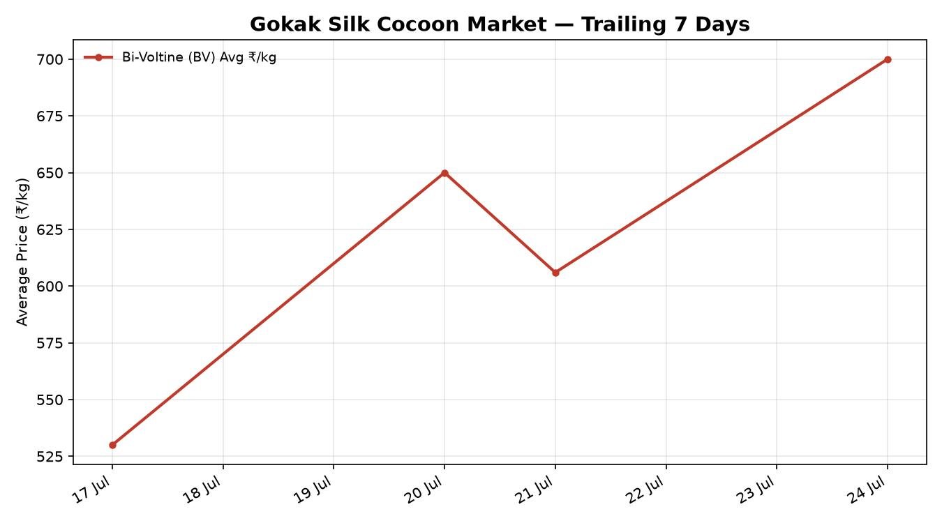 Gokak Silk Cocoon Market 7-Day Trend – 24 July 2026