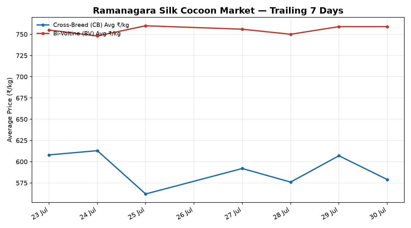 Ramanagara Silk Cocoon 7-Day Trend