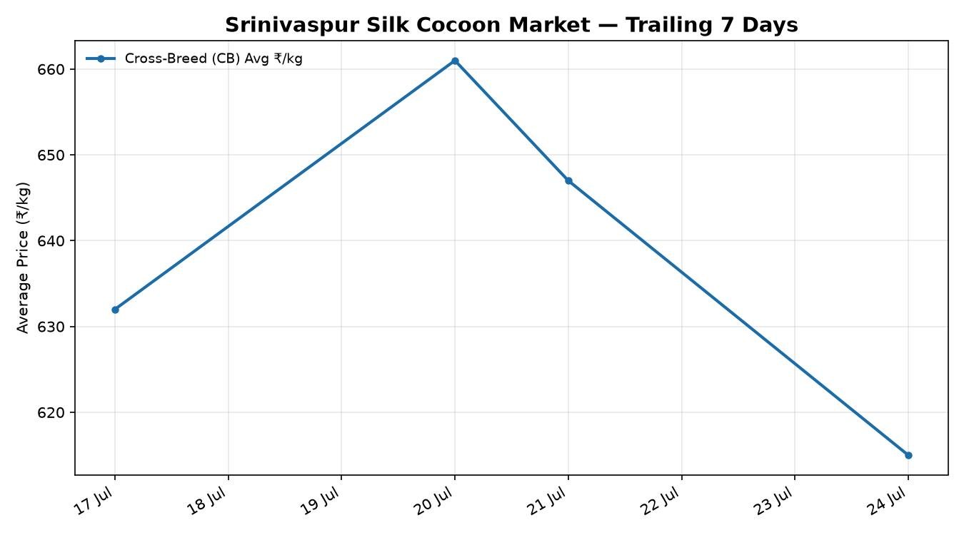 Srinivaspur Silk Cocoon Market 7-Day Trend – 24 July 2026
