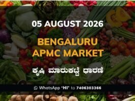 Bengaluru APMC Market Rates - 05 August 2026
