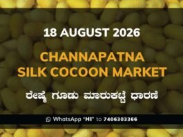 Channapatna Silk Cocoon Market – 18 August 2026 Channapatna Silk Cocoon Market Rates – 18 August 2026