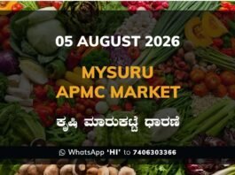 Mysuru APMC Market Rates - 05 August 2026